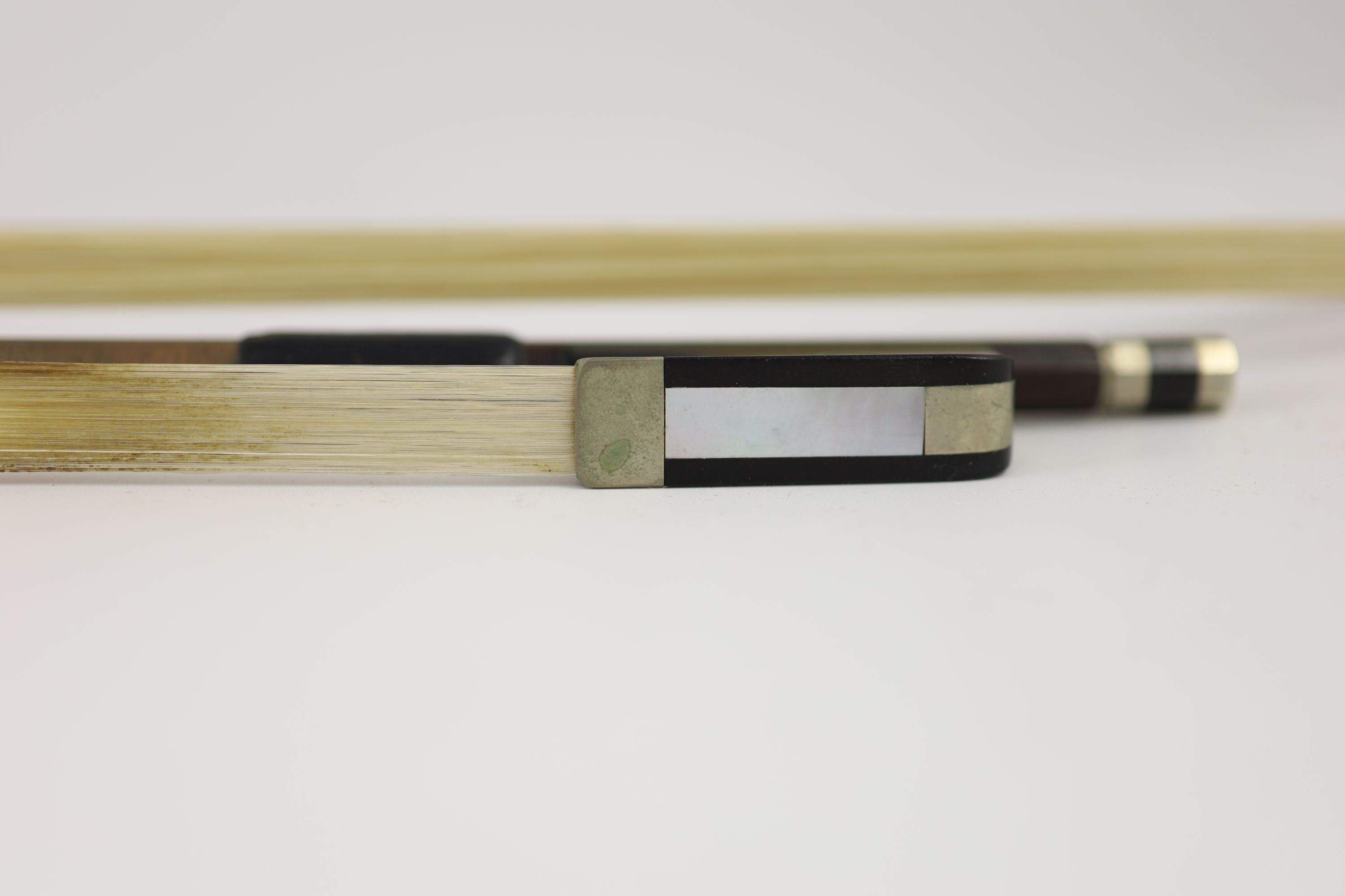 Two violin Bows, Both 74.5 cm long